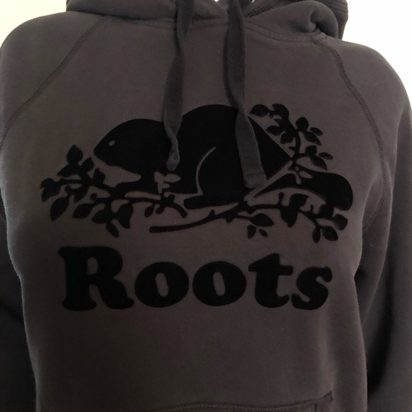 Grey/Black Roots Kangaroo Hoodie - M - Picture 2 of 6